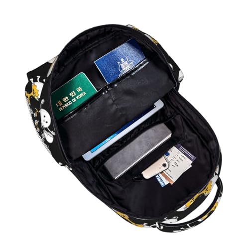Lightweight Commuter Backpack Funny Egg Print Black, Casual Laptop Daypack with Multi Pockets for Work, Trips and Daily Commute - color: Pattern (744)