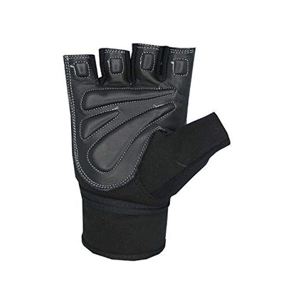 TMA Weight Lifting Gloves for Gym Workout – Cowhide Leather, Long Wrist Support with Anti Slip Palm Protection – Great Grip for Fitness, Bodybuilding, Powerlifting, Strength Training & Exercise - size: X-Large