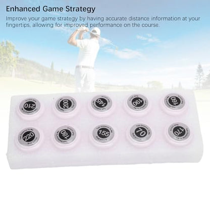 SUNGOOYUE Golf Club Distance Markers, 20 Pack Easy Install Golf Ball Makers Reference for Golfers & Training Sessions - color: White