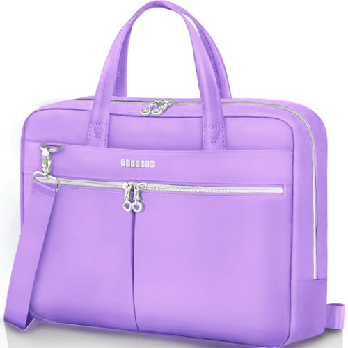 Ferkurn Laptop Bag Case Women Men Computer Bag Compatible with MacBook/HP/LG/Dell, Shoulder Strap Slim Carrying Messenger Briefcase, Purple, 14 Inch - color: Purple, size: 14 inch