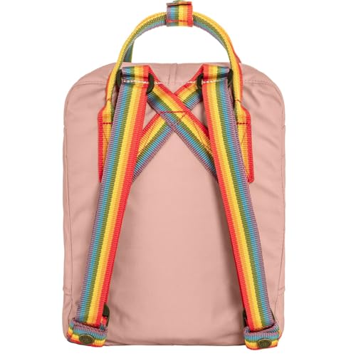 Fjällräven Kanken Mini Backpack - Compact Everyday Carry, Durable Vinylon Fabric - Travel - color: Chalk Rose/Rainbow