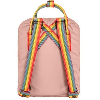 Fjällräven Kanken Mini Backpack - Compact Everyday Carry, Durable Vinylon Fabric - Travel - color: Chalk Rose/Rainbow