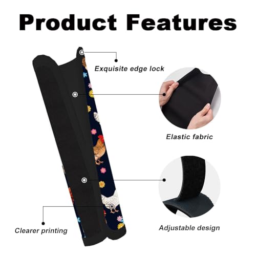 2Pcs Soft Auto Seat Belt Cover Pads, Chicken Flower Car Seatbelt Shoulder Cushion for Comfortable Driving, Compatible with All Cars' Seatbelt and Backpack Straps 11x2.4inch - color: Chicken