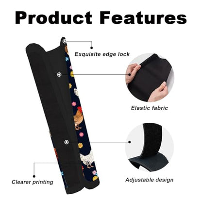 2Pcs Soft Auto Seat Belt Cover Pads, Chicken Flower Car Seatbelt Shoulder Cushion for Comfortable Driving, Compatible with All Cars' Seatbelt and Backpack Straps 11x2.4inch - color: Chicken