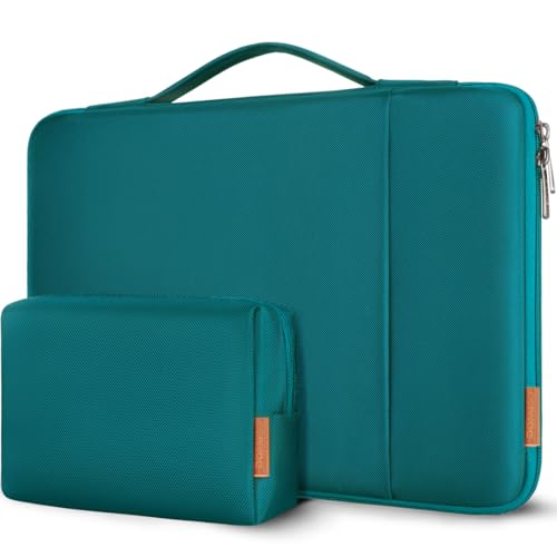 DOMISO Laptop Case Laptop Sleeve Cover for 14 inch MacBook Pro M4/M3/M2/M1 Pro/Max, Compatible with 13.3 inch HP Dell ASUS Notebook, Water-Resistant Bag with Scalable Handle and Small Case,Turquoise - color: Turquoise, size: 13-13.3 inch