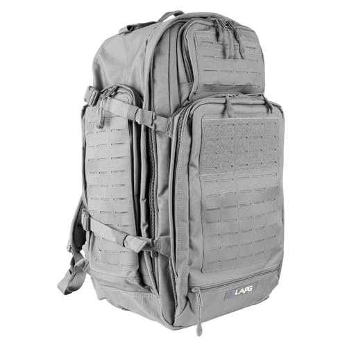 LA Police Gear Atlas 72 Hour Tactical Backpack for Men & Women, Large Bug Out Bag with MOLLE System, Hiking Hunting Combat Backpack, Grey - color: Grey