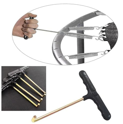 4 Pack Trampoline Spring Pulling Tool T-Hook Extension Puller with Ergonomic Handle Grip Outdoor Trampoline Spring Pull Tool Kit for Mini Trampoline Kids Fitness Rebounder Exercise Trampolines