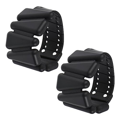 PATIKIL Adjustable Wrist Weights Set of 2, 2Lbs Total (1lb Each) Silicone Ankle Walking Weights for Women Men Bracelets for Training Yoga Jogging Aerobics - color: Black
