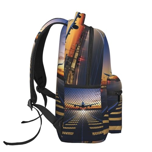 Travel Backpack airport Carry on Backpack Lightweight Business 15.6inch Laptop Backpack for Men Women - color: Airport