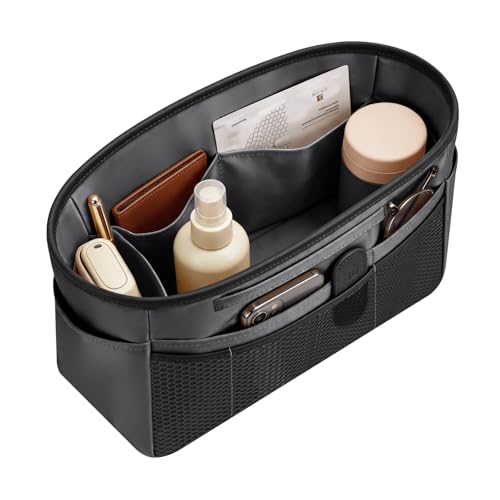GIVLEFLY Purse Organizer Insert for Tote Bag, 11.42 Inch Satin Bag Organizer, Multi Pocket Handbag Organizer for Everyday Totes - color: Dark Grey, size: 11.42" (L) – Measure Before Purchase