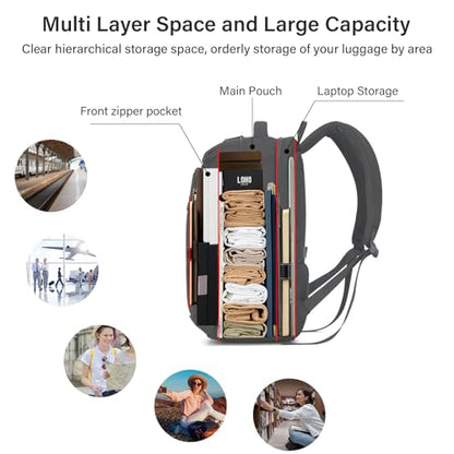 MILADA Travel Backpack For Men Laptop Backpack Women Business Carry On Backpack Airline Approved Fits 16.5 Inch Laptop Bag Work Backpack, Black - color: Black