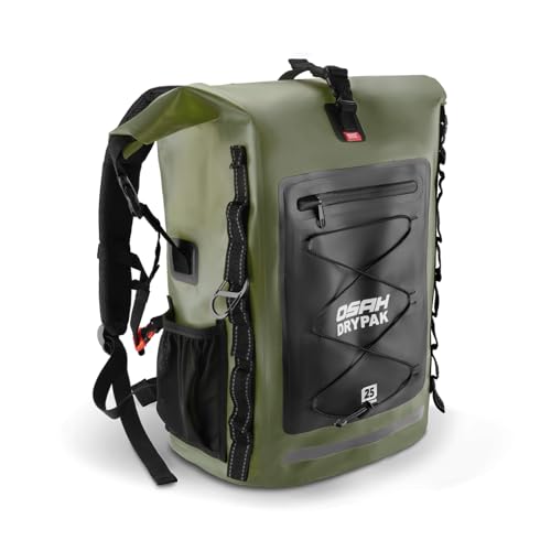 OSAH DRYPAK Waterproof Backpack Dry Bag 25L/35L/55L/85L – Heavy Duty Roll-Top Hiking Backpack Sack Keeps Gear Dry for Travel, Kayaking, Boating, Camping, Rafting and Fishing - color: Green, size: 25L