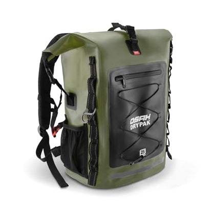 OSAH DRYPAK Waterproof Backpack Dry Bag 25L/35L/55L/85L – Heavy Duty Roll-Top Hiking Backpack Sack Keeps Gear Dry for Travel, Kayaking, Boating, Camping, Rafting and Fishing - color: Green, size: 25L