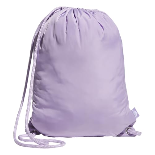 adidas Ready Sackpack – Drawstring Backpack Lightweight Small Gym Bag - color: Powder Plum Purple/White/1.0