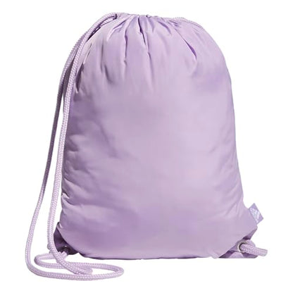 adidas Ready Sackpack – Drawstring Backpack Lightweight Small Gym Bag - color: Powder Plum Purple/White/1.0