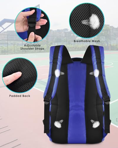 BROTOU Basketball Backpack, Large Basketball Bag with Shoes and Ball Compartment, Soccer Backpacks for Basketball/Volleyball - color: Navy Blue