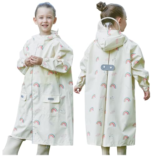 Toddler Kids Raincoat Boys Girls Rain Jacket Waterproof Rain Poncho Reusable Outwear Rainwear Rain Suit - color: Rainbow, size: 2-4T