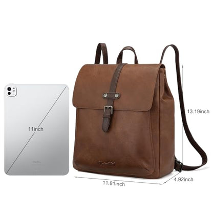 Montana West Backpack Purse for Women Casual Daypack Convertible Crossbody Backpack for Travel Work - color: Brown
