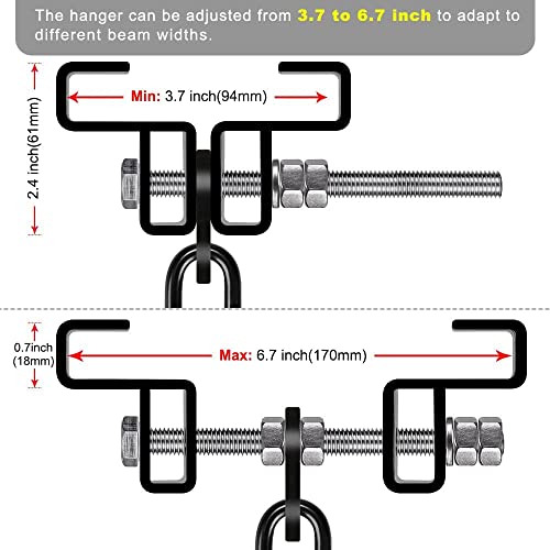Dolibest Heavy Duty Steel Beam Hanger, Heavy Bag Mount, I Beam Heavy Bag Hanger for Punching Bag Hanger Boxing Muay Thai Training (with Spring) - color: A: I- beam hanger with Spring