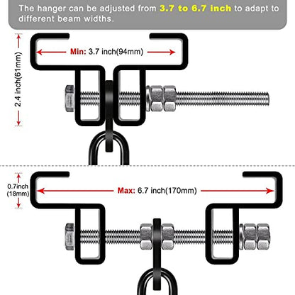 Dolibest Heavy Duty Steel Beam Hanger, Heavy Bag Mount, I Beam Heavy Bag Hanger for Punching Bag Hanger Boxing Muay Thai Training (with Spring) - color: A: I- beam hanger with Spring