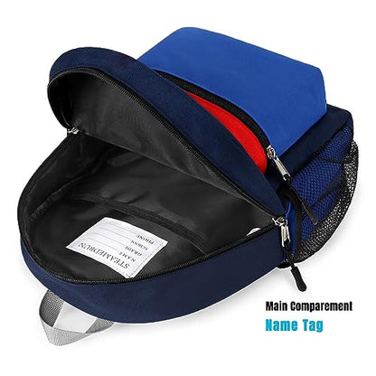 STEAMEDBUN Toddler Preschool Backpack for Boys 2-4,Mini - color: Dark-blue&red, size: Mini - 12"H
