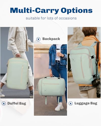 Hynes Eagle 38L Flight Approved Backpack Carry On Travel Bag for Men Women - color: Mint Green