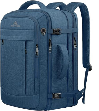 AREYTECO Large Travel Laptop Backpack for Men, 50L Carry On Backpack Flight Approved, Expandable Laptop Bag Water Resistant Overnight Weekender Gym Daypack Traveling Backpack, Traveler Gifts, Blue - color: Blue, size: 17.3 Inch (20''x13''x10'')