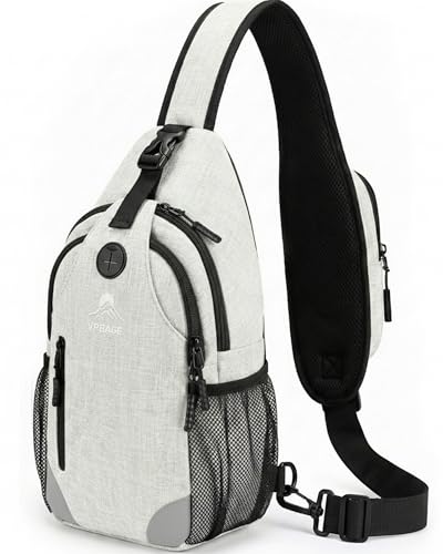 Sling Backpack for Women & Men, Crossbody Travel Bag with Water Bottle Holders, 17 Pockets, Quick-Access Phone Pocket, Hidden Security Pocket, Fits 11" Tablet, for Daily Carry, Travel, Theme Parks - color: J-lunar