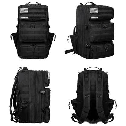 Military Tactical Backpack 55L for Men & Women Bug Out Bag Assault pack Molle Daypack Hiking Trekking Rucksack (Black) - color: Black