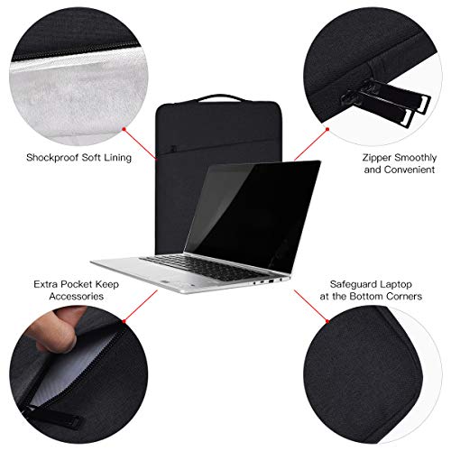14 Inch Laptop Sleeve Case for Dell Latitude/Inspiron, HP ASUS Lenovo Chromebook/Stream/ASUS Vivobook/Lenovo IdeaPad Computer Sleeve Bag, Black - color: Black, size: 14 Inch