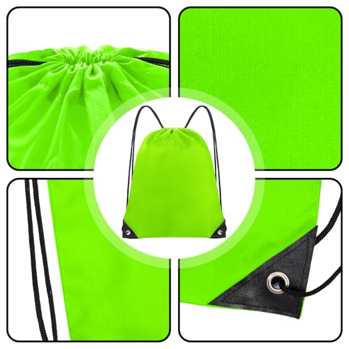 Grneric Drawstring Backpack Bulk 70Pcs String Backpack Drawstring Bags Cinch Bag Sackpack for Men Women Gym(Light Green) - color: Light Green