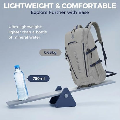 Bseash 45L Waterproof Hiking Camping Backpack with Rain Cover, Outdoor Sport Travel Bag Daypack for Climbing Skiing Cycling (Gray) - color: Gray