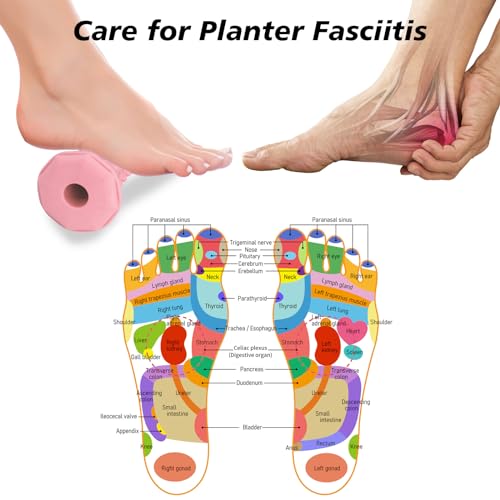 Plantar Fasciitis Relief,Foot Roller,Foot Massager Roller for Deep Tissue Muscle Massage,Portable Reflexology Tool-Pink - color: Pink
