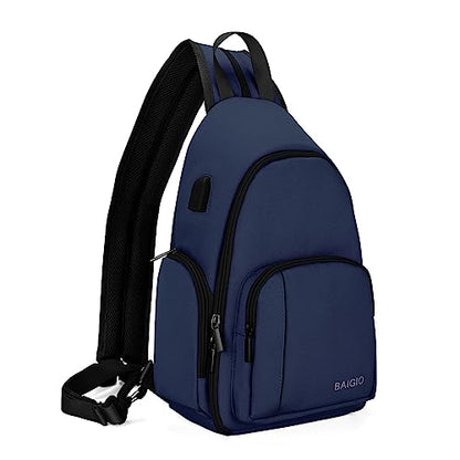 BAIGIO Camera Sling Bag Small Camera Backpack for Photographers,Water-resistant Camera Crossbody Bag Travel Caemra Backpack for DSLR SLR Mirrorless Camera - color: Blue
