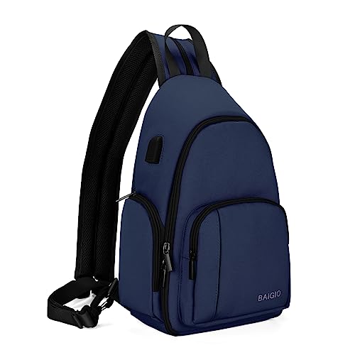 BAIGIO Camera Sling Bag Small Camera Backpack for Photographers,Water-resistant Camera Crossbody Bag Travel Caemra Backpack for DSLR SLR Mirrorless Camera - color: Blue