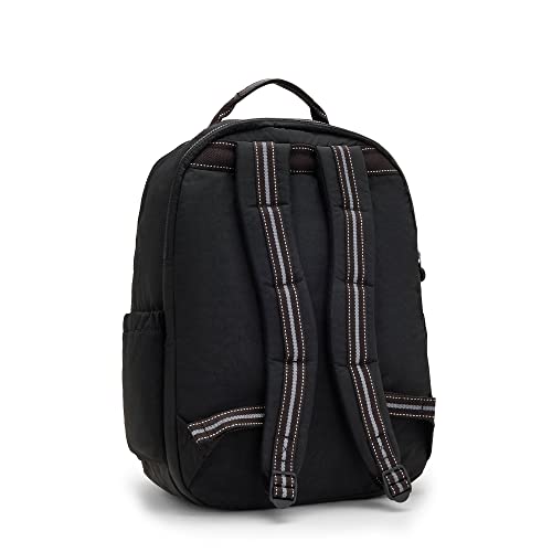 Kipling Women's Seoul Extra Large 17” Laptop Backpack, Durable, Roomy with Padded Shoulder Straps, School Bag - color: True Black, size: 13.5''L x 17.75''H x 9''D