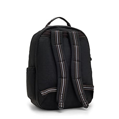 Kipling Women's Seoul Extra Large 17” Laptop Backpack, Durable, Roomy with Padded Shoulder Straps, School Bag - color: True Black, size: 13.5''L x 17.75''H x 9''D