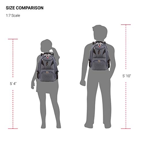 SwissGear 5977 ScanSmart TSA Friendly Laptop Backpack, Fits Most 17 Inch Laptops and Tablets, Ideal for Work, Travel, School, College, and Commuting, Grey