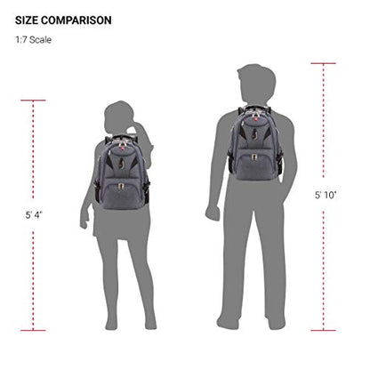 SwissGear 5977 ScanSmart TSA Friendly Laptop Backpack, Fits Most 17 Inch Laptops and Tablets, Ideal for Work, Travel, School, College, and Commuting, Grey