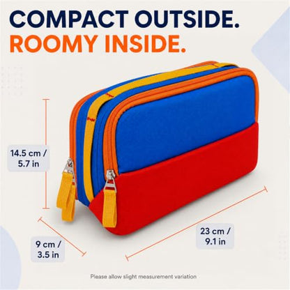 Charger Organizer Travel Case for Laptop Adapters and Cables, Blue/Red - color: Blue/Red