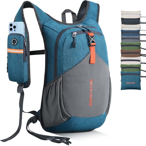 BECOJADDE 20L Small Hiking Backpack for Men Women Foldable Packable Back Pack Ultralight Hiking Daypack for Travel Camping Outdoor, Turquoise - color: Turquoise, size: 20L