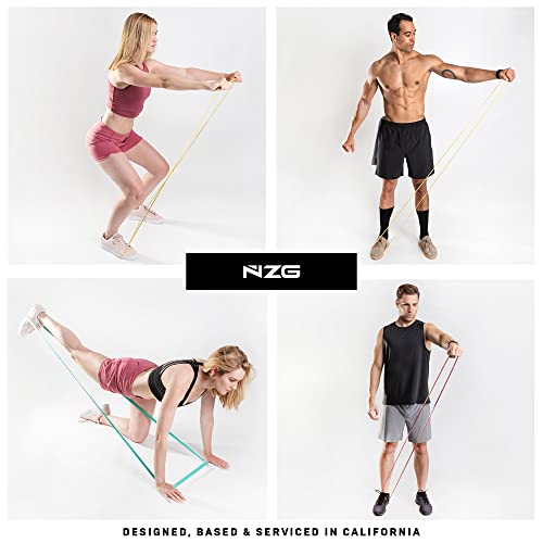 NonZero Gravity 100% Latex-Free Organic Rubber Power Resistance Bands | Compact Durable Hypoallergenic Bands for Strength Training & Workouts | 11 Levels (10 to 140 Lbs) - color: SET4 Mixed 4-Band