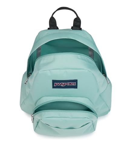 JanSport Half Pint Mini Backpack, 10.2 L - Durable Mini Bag Purse with Adjustable Shoulder Straps, Single Main Compartment, Zippered Stash Pocket, Faded Sage - color: Faded Sage