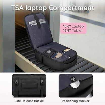 Taygeer Mochila De Viaje Para Hombre, TSA Travel Laptop Backpack for Men | Carry on Bag, Fits 15.6 Inch Laptop, Shoe Pouch, Water Bottle Pocket, Travel Gift for Men Business Work Black - color: Black