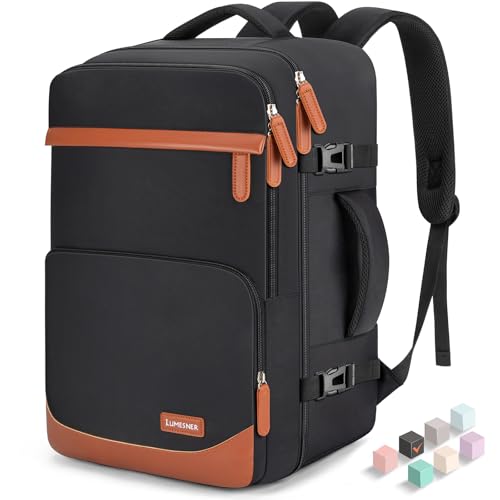 40L Travel Backpack, Water-Resistant Carry On Backpack for Men Women, Business Laptop Backpack for Trips & Commutes, Fits 15.6/17.3 Inch Laptop - color: Black, size: Large
