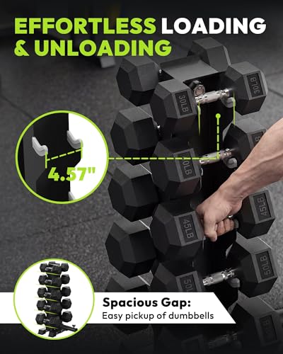 HANDBODE A-Frame Dumbbell Rack Heavy Duty Weight Stand for Dumbbells, Space-Saving Metal Storage Organizer, Sturdy Dumbbell Holder for Home Gym - style: 300 lb Set (10, 20, 30, 40, 50 lb) *2 & Rack