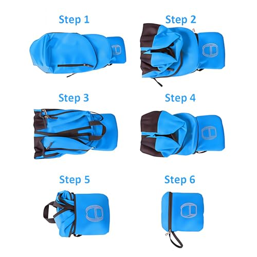 MounTop Outdoor Lightweight Foldable Water Resistant Backpack for Travel Hiking Riding - color: Blue