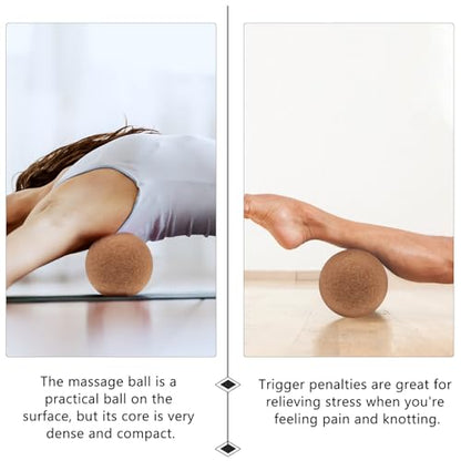 Alipis Peanut Deep Tissue Massage Ball Cork Wood Dual Mobility Massager for Muscle Relief Trigger Point Therapy Yoga Fitness and Travel