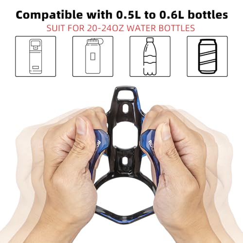 ROCKBROS Bike Water Bottle Holder Ultra-Light Bicycle Bottle Cages with Screws Tool, Universal Bike Cup Holder Rack for Road MTB Bikes… - color: Blue-Black, size: Standard