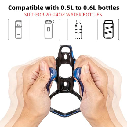 ROCKBROS Bike Water Bottle Holder Ultra-Light Bicycle Bottle Cages with Screws Tool, Universal Bike Cup Holder Rack for Road MTB Bikes… - color: Blue-Black, size: Standard